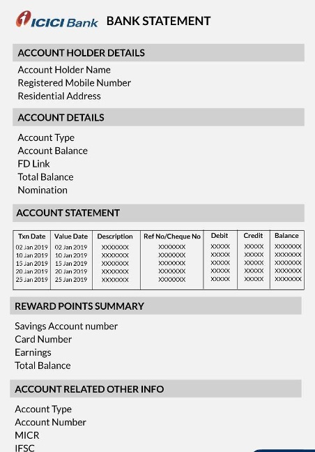icici bank statement download